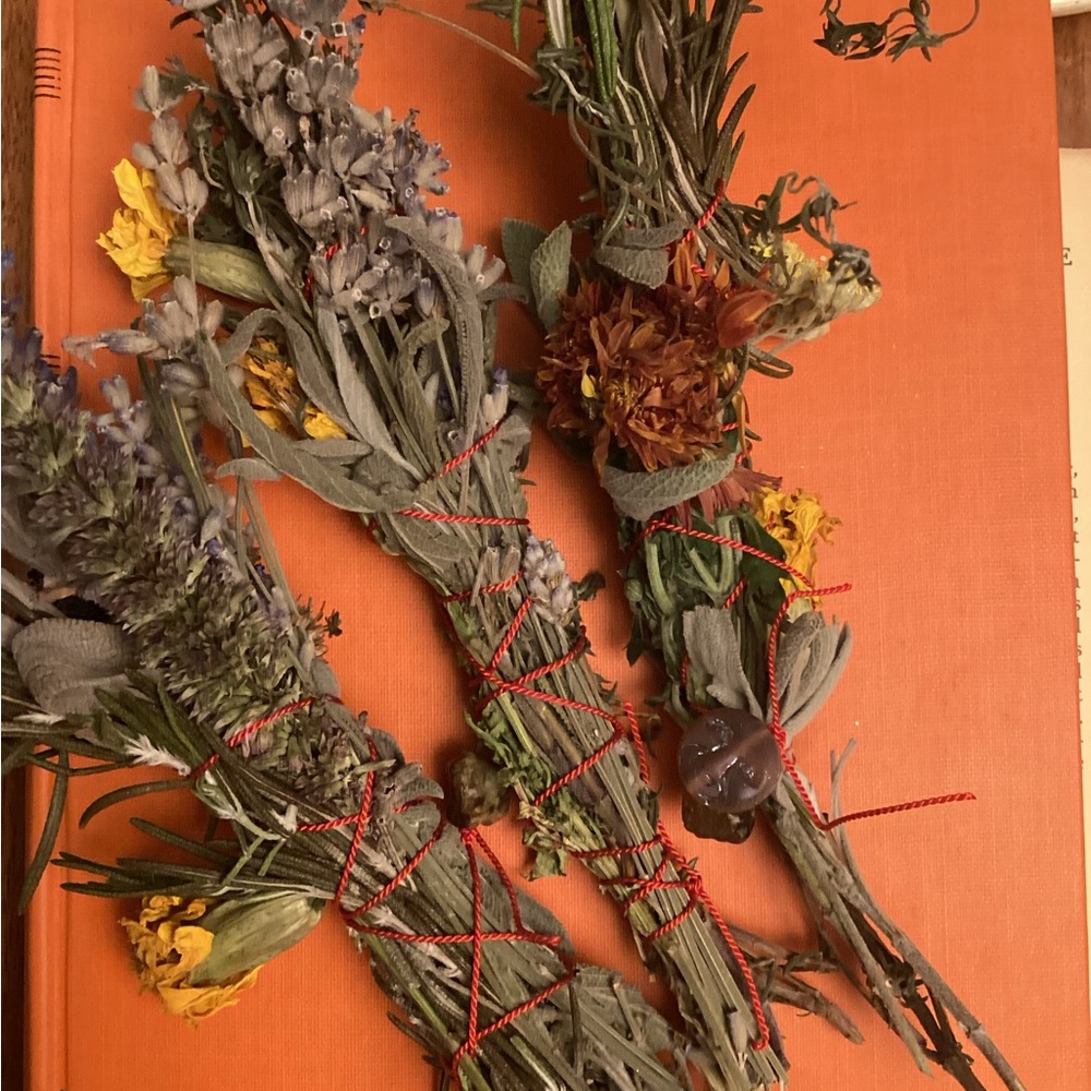 “Reclaiming my thyme” smudge wand rosemary, marigold, sage- cottagecore handmade - Picture 6 of 8